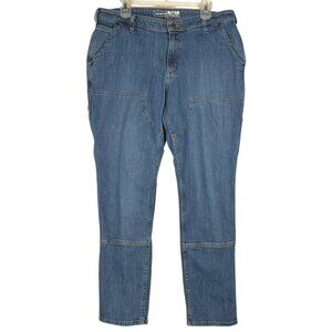 Carhartt Womens Double Knee Carpenter Jeans Sz 14T Relaxed Fit Workwear Chore
